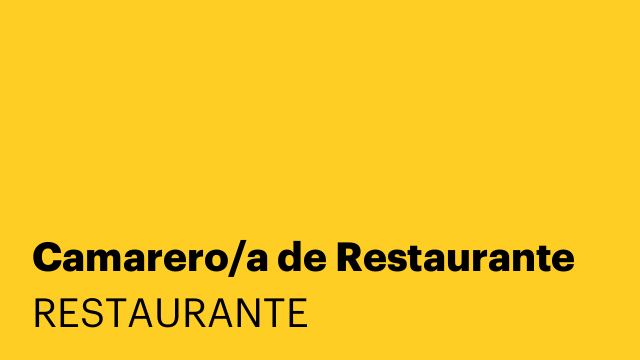Camarero/a de Restaurante