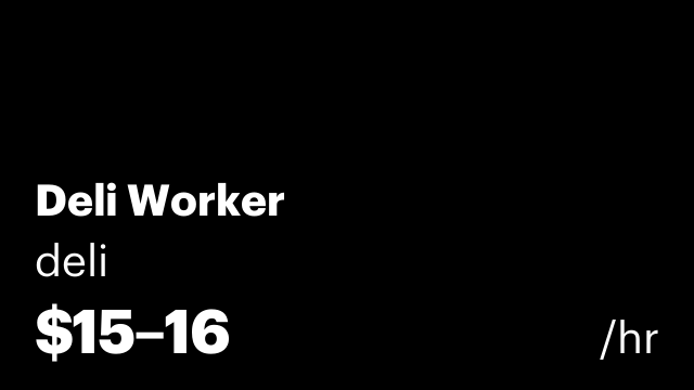 Deli Worker