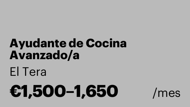 Ayudante de Cocina Avanzado/a