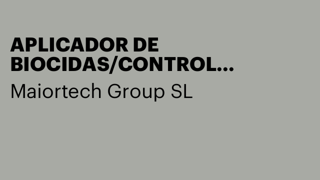 APLICADOR DE BIOCIDAS/CONTROL LEGIONELA