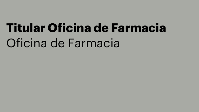 Titular Oficina de Farmacia