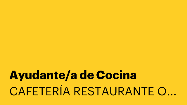 Ayudante/a de Cocina