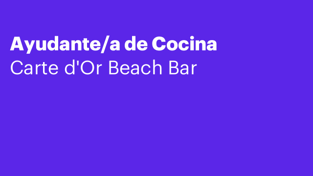 Ayudante/a de Cocina