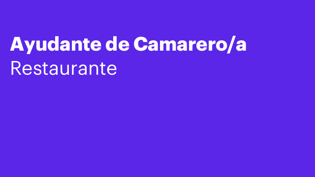 Ayudante de Camarero/a