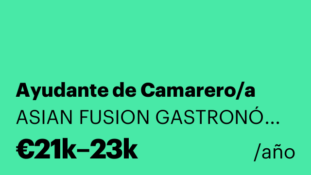 Ayudante de Camarero/a