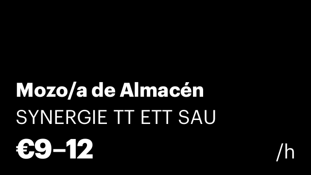 Mozo/a de Almacén