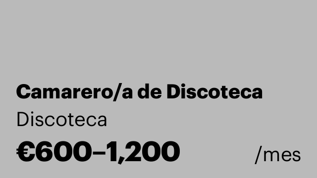 Camarero/a de Discoteca