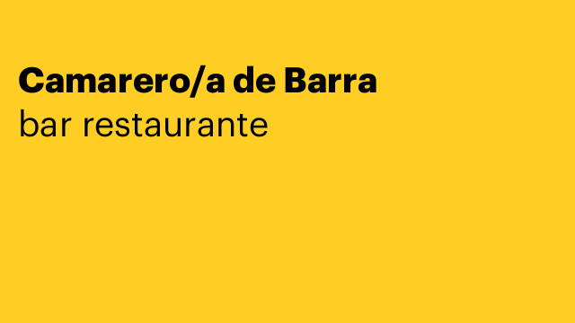 Camarero/a de Barra