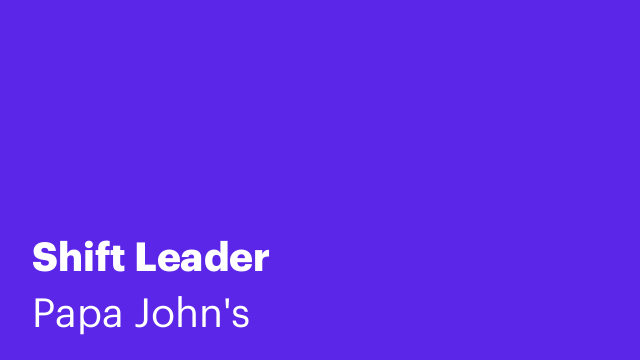 Shift Leader