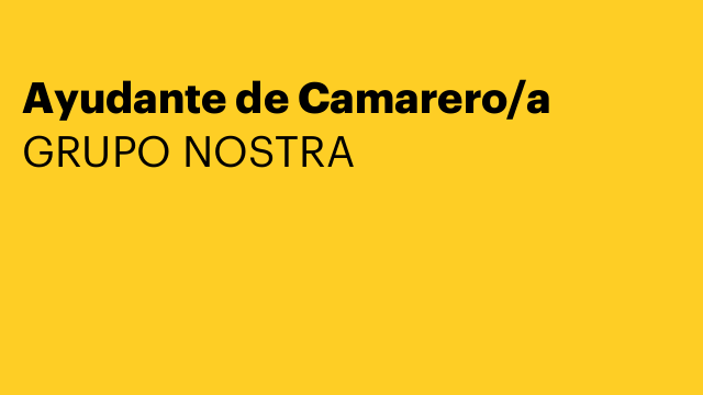 Ayudante de Camarero/a