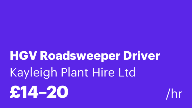 HGV Roadsweeper Driver