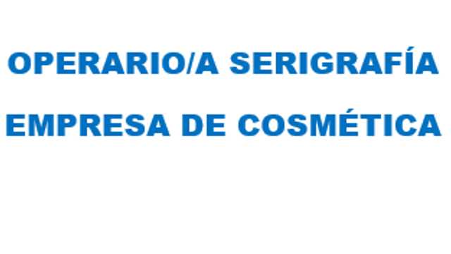 Operario/a de Serigrafía