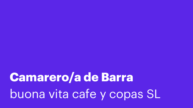 Camarero/a de Barra