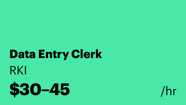 Data Entry Clerk