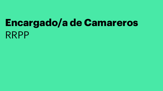 Encargado/a de Camareros