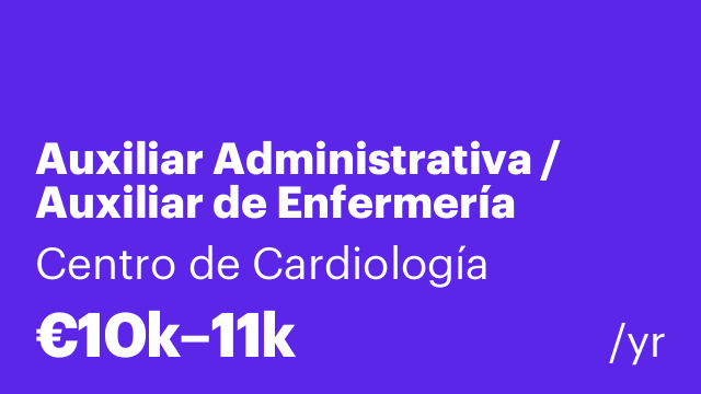 Auxiliar Administrativa / Auxiliar de Enfermería
