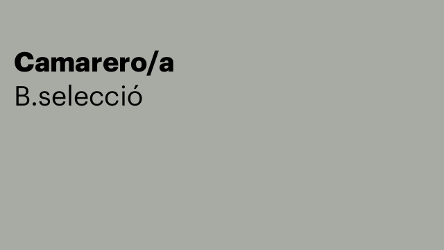 Camarero/a