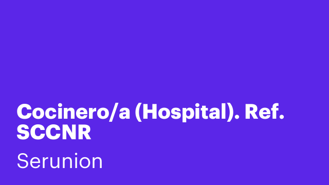 Cocinero/a (Hospital). Ref. SCCNR