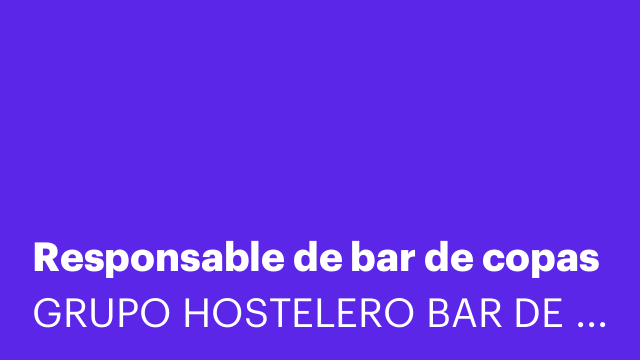 Responsable de bar de copas