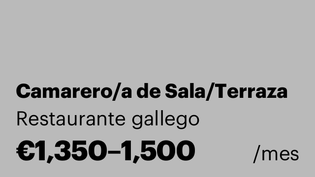 Camarero/a de Sala/Terraza