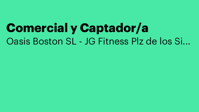 Comercial y Captador/a