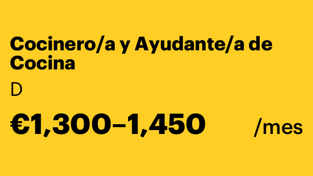 Cocinero/a y Ayudante/a de Cocina
