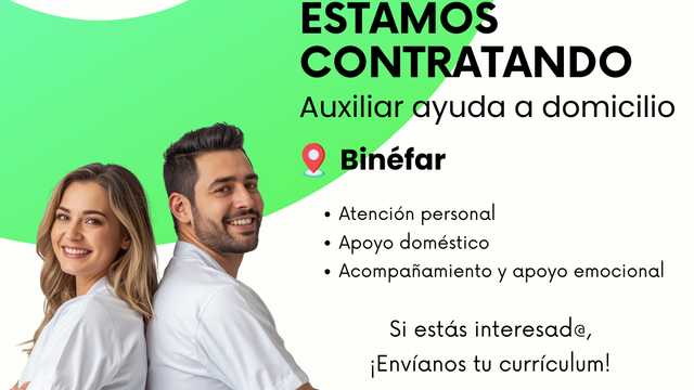 Auxiliar ayuda a domicilio - Binéfar