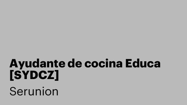 Ayudante de cocina Educa [SYDCZ]
