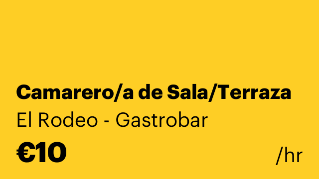 Camarero/a de Sala/Terraza