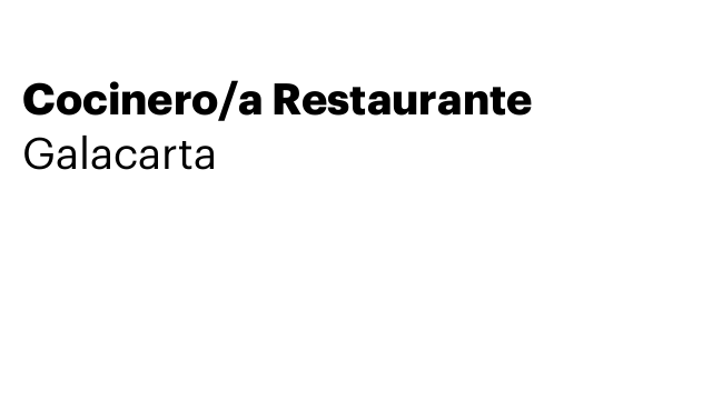 Cocinero/a Restaurante
