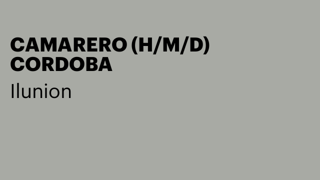 CAMARERO (H/M/D) CORDOBA