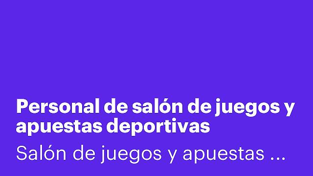 Personal de salón de juegos y apuestas deportivas