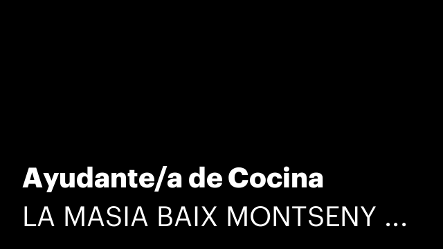 Ayudante/a de Cocina