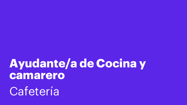 Ayudante/a de Cocina y camarero