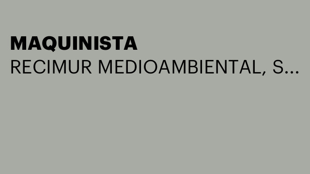 MAQUINISTA