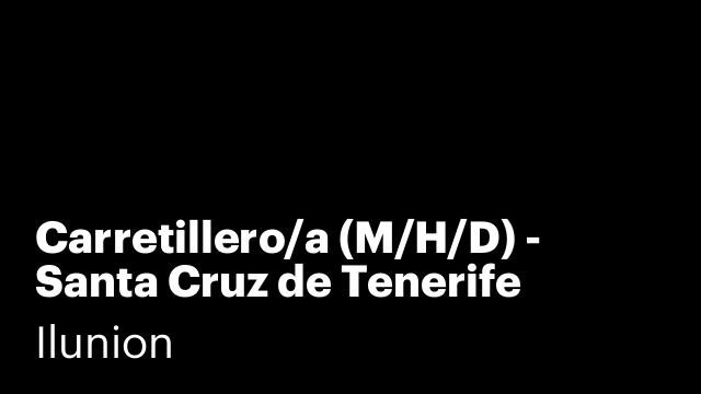 Carretillero/a (M/H/D) - Santa Cruz de Tenerife