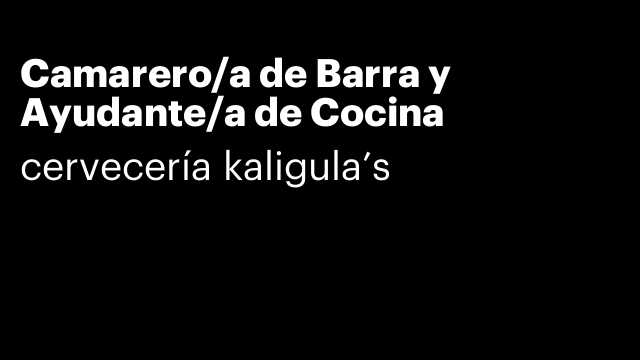 Camarero/a de Barra y Ayudante/a de Cocina