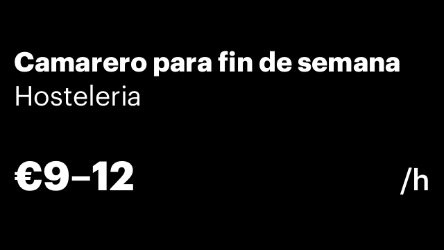 Camarero para fin de semana