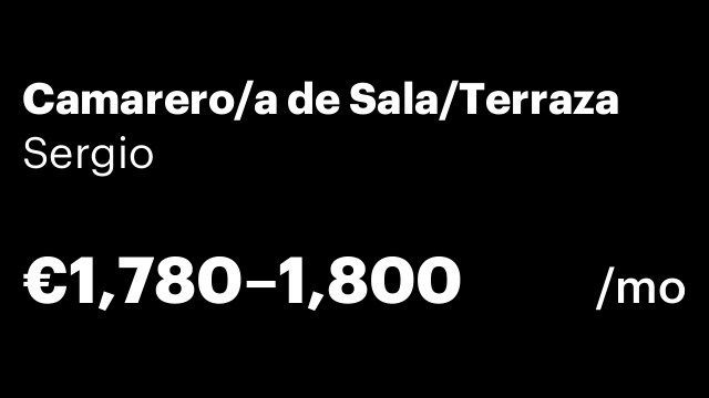 Camarero/a de Sala/Terraza