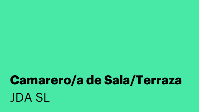 Camarero/a de Sala/Terraza