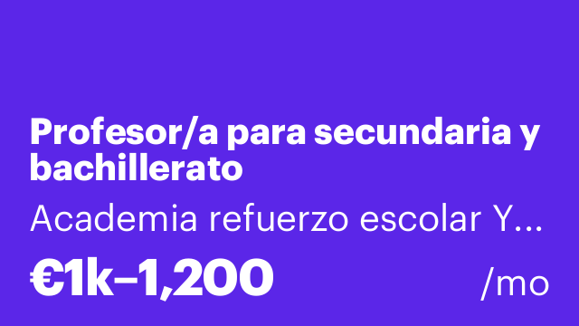 Profesor/a para secundaria y bachillerato