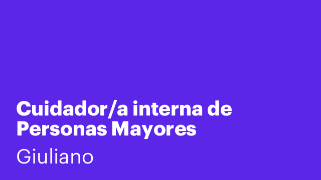 Cuidador/a interna de Personas Mayores
