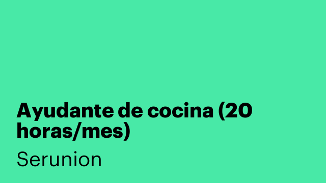 Ayudante de cocina (20 horas/mes)