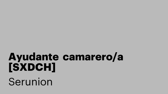 Ayudante  camarero/a [SXDCH]