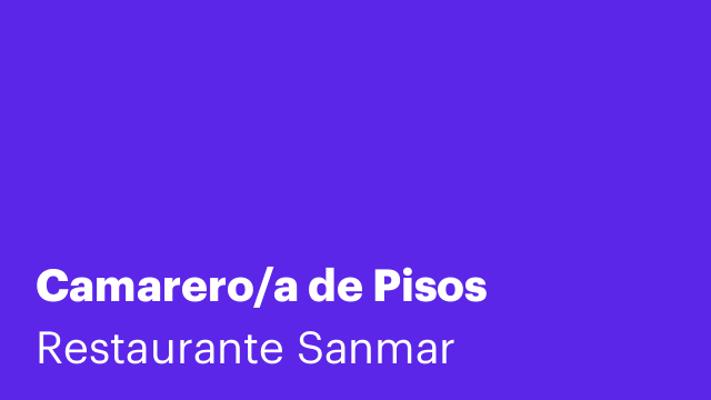 Camarero/a de Pisos