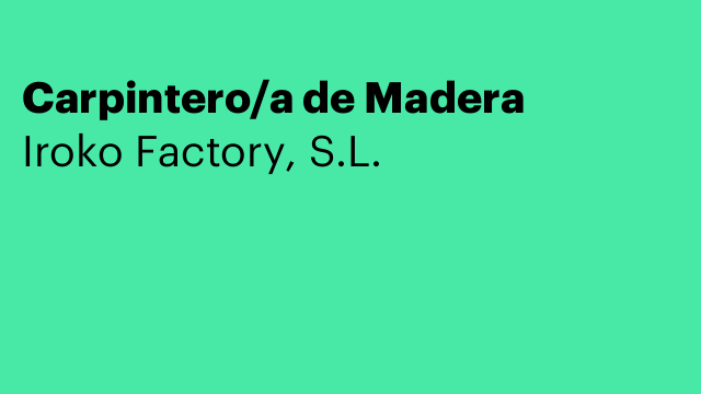 Carpintero/a de Madera