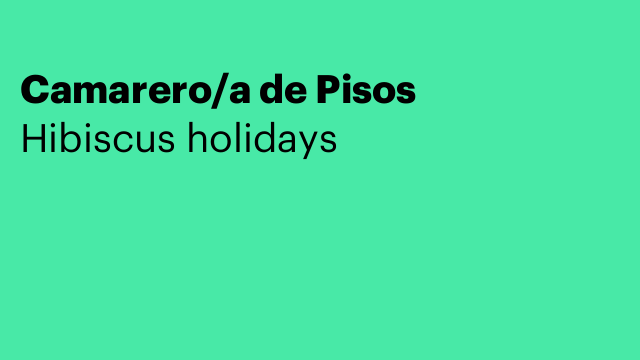 Camarero/a de Pisos