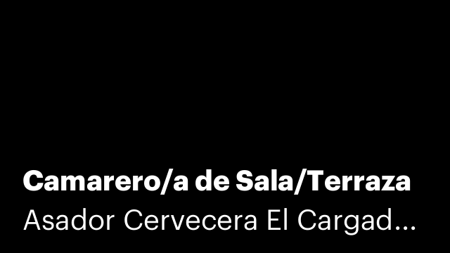 Camarero/a de Sala/Terraza