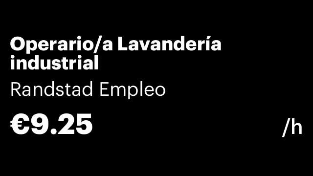 Operario/a Lavandería industrial