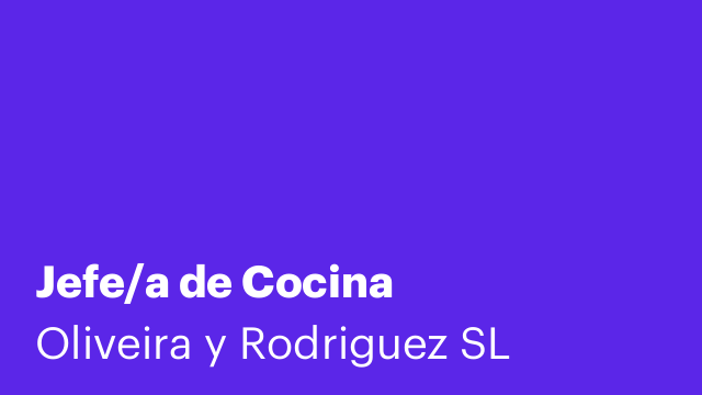 Jefe/a de Cocina